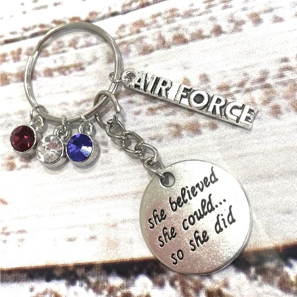 US Air Force She Believed She Could So She Did Keychain Inspirational Mi… - Picture 1 of 4